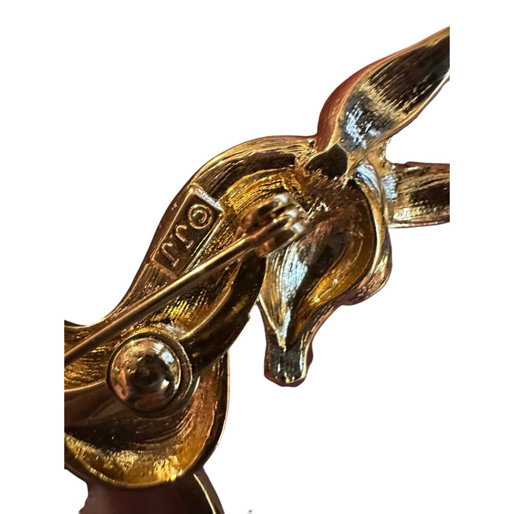 JJ Artifacts Donkey Goldtone Brooch Pin - Picture 4 of 4
